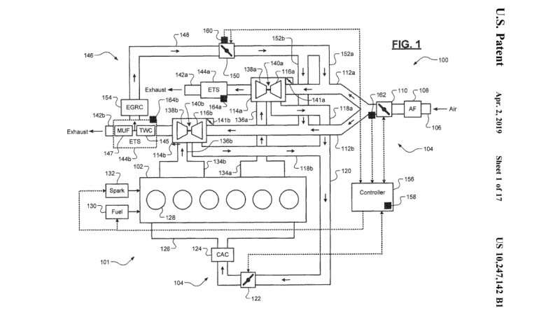 Beatle Chrysler patent shows a turbo charge inline-six engine