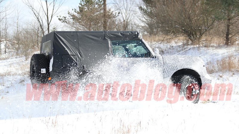 Two-door Ford Bronco spied with production body