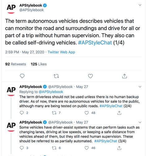 The Associated Press Wants Everyone To Stop Calling Cars “Autonomous”