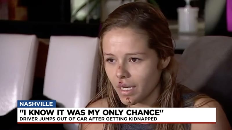 Uber driver escapes abduction at knifepoint by jumping out of her car at 60 mph