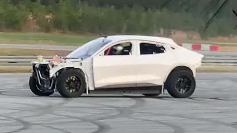 This Ford Mustang Mach-E prototype goes fast and does donuts