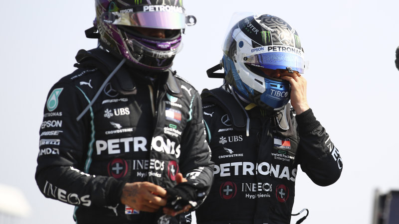 Bottas is feeling the heat in Mercedes’ black overalls