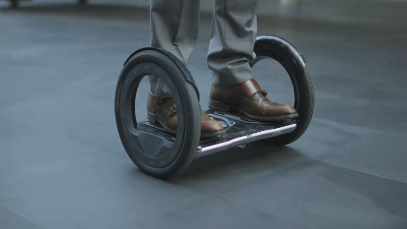 UrmO is a self-balancing hoverboard that folds up for portability