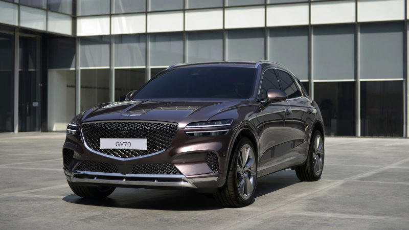 Genesis GV70 crossover revealed with curvaceous styling and colorful cabins