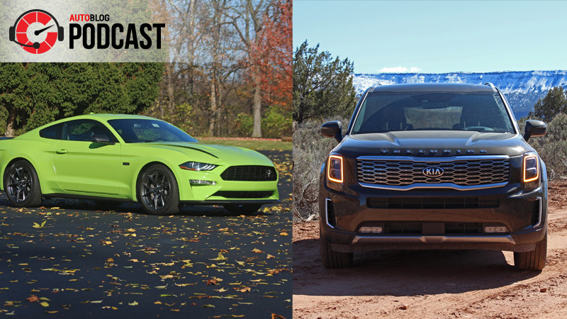 Driving the 2021 Kia Telluride and 2020 Ford Mustang EcoBoost High Performance | Autoblog Podcast #653