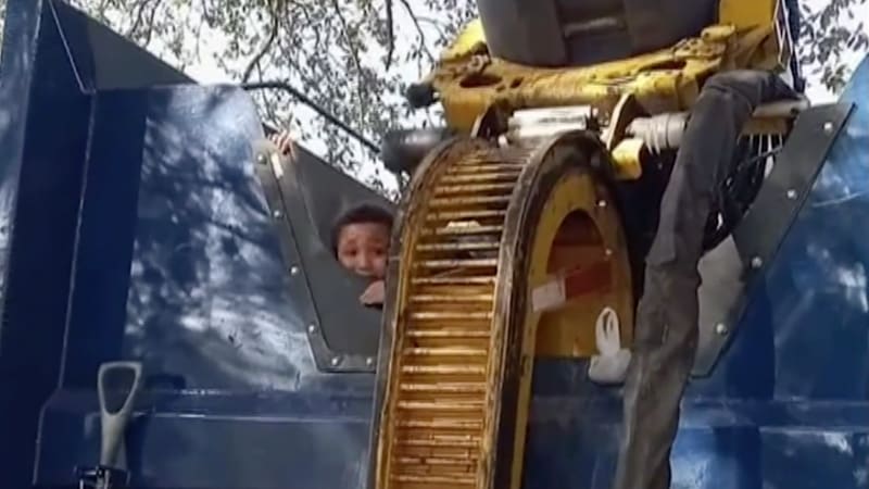 Boy hiding in trash can gets scooped into truck, driver spots him before he’s crushed