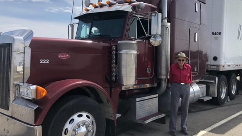 88-year-old commercial driver keeps on truckin’, and earning praise for it