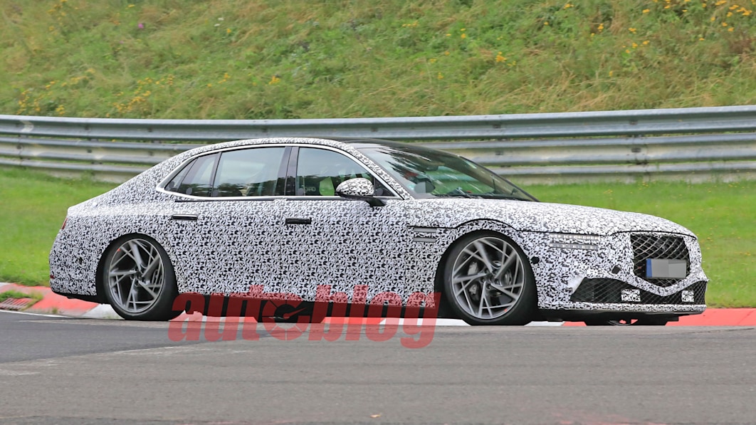 Next-gen Genesis G90 spied attacking the Nurburgring and showing off its new looks