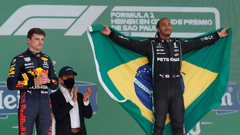 Hamilton shocks Verstappen to win Brazilian Grand Prix