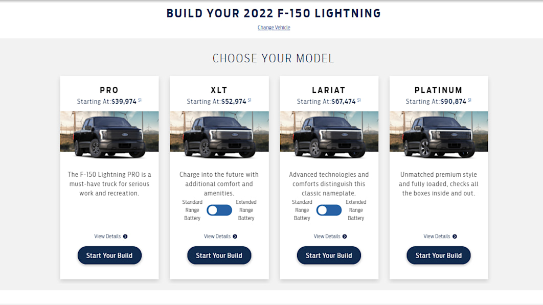 2022 Ford F-150 Lightning configurator and order guide now live