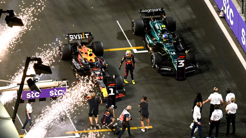 Sergio Perez holds off Max Verstappen’s charge to win Saudi Arabian GP